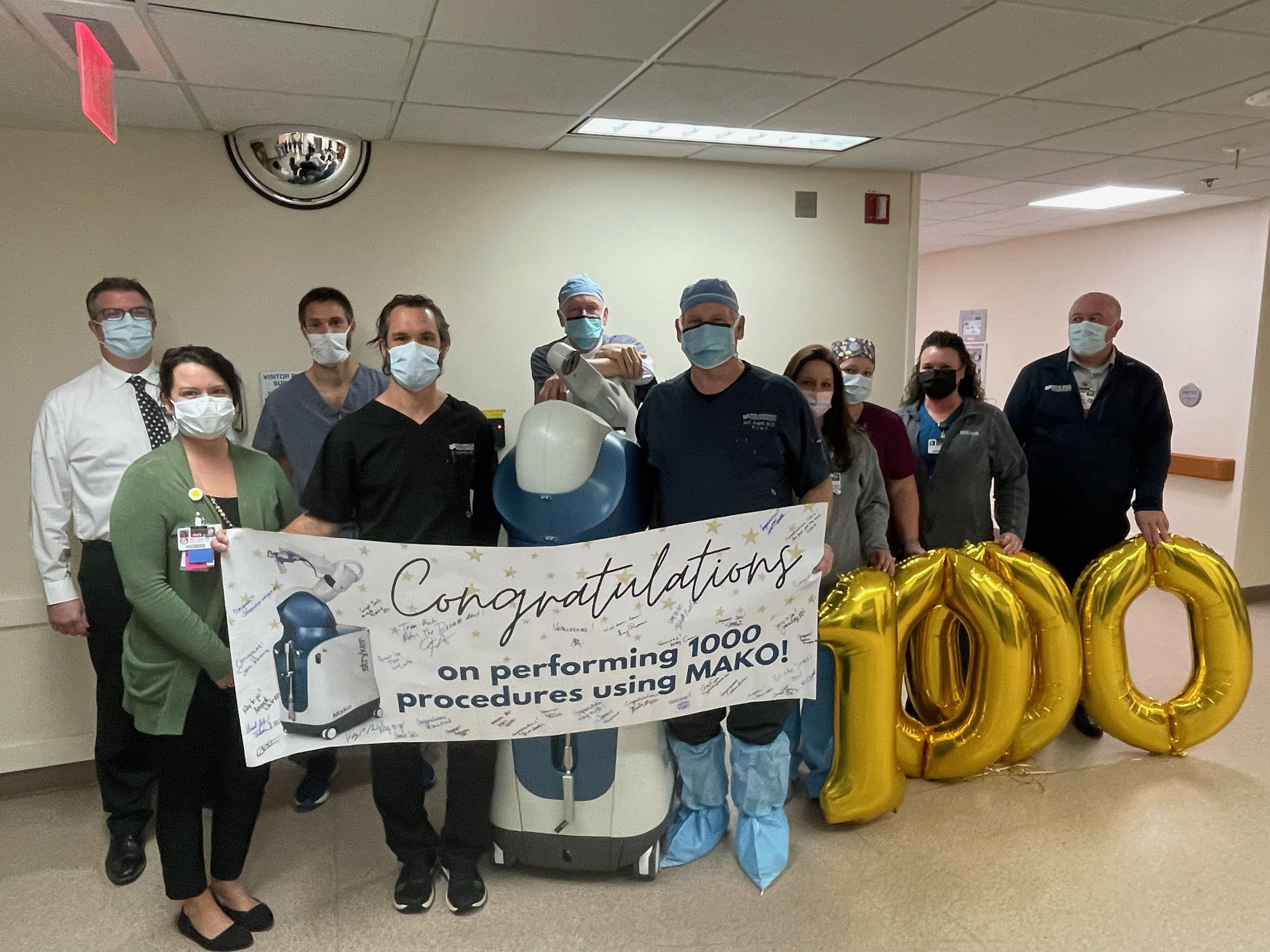 Orthopaedic Team Group Photo after Performing 1000th Mako Surgery